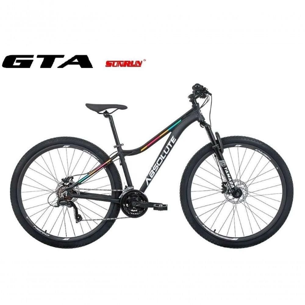 Bicicleta Aro 29 Absolute Mia 3 Kit 2x9 Gta Sunrun Freio Disco K7 11/36 Pedivela 24/38d Garfo Com Trava - Preto Tam.16.6