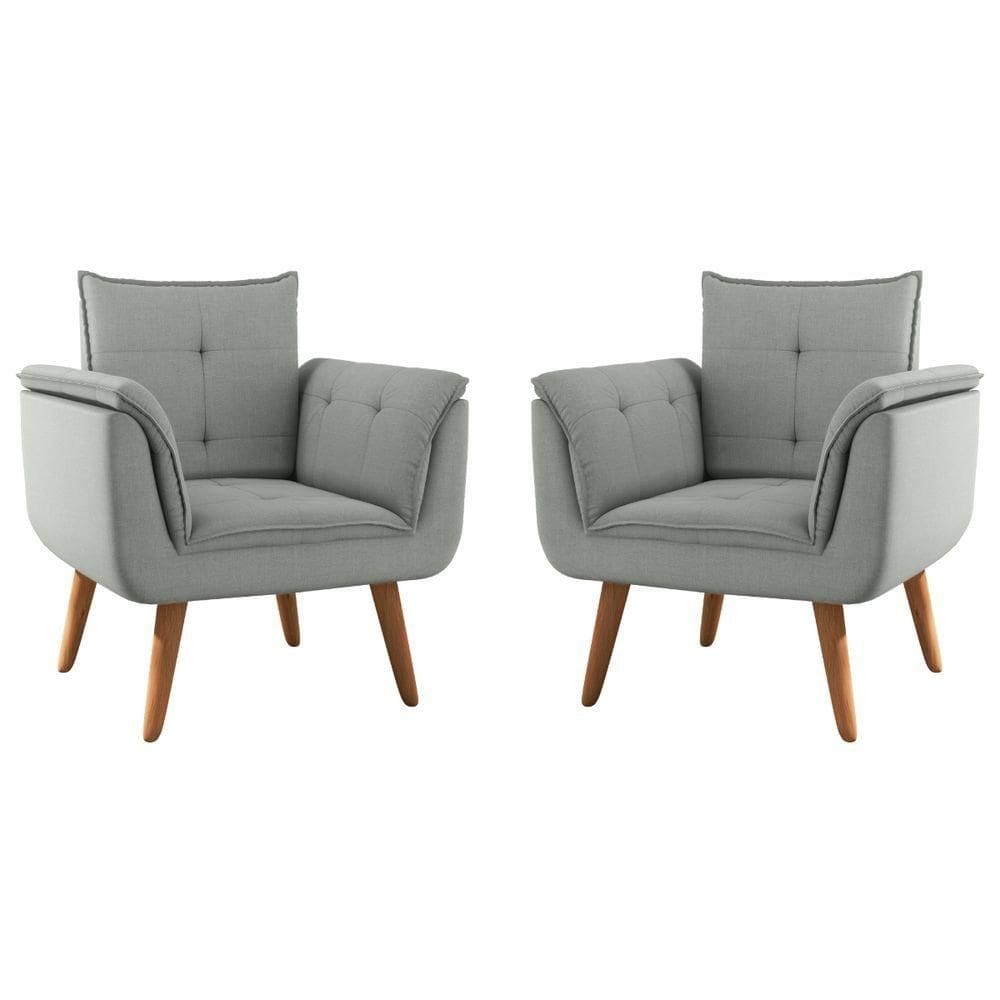 Conjunto Poltrona Para Sala De Recepção Silveiras Linha Grafite