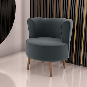 Poltrona Decorativa Para Sala Ariel Veludo Cinza