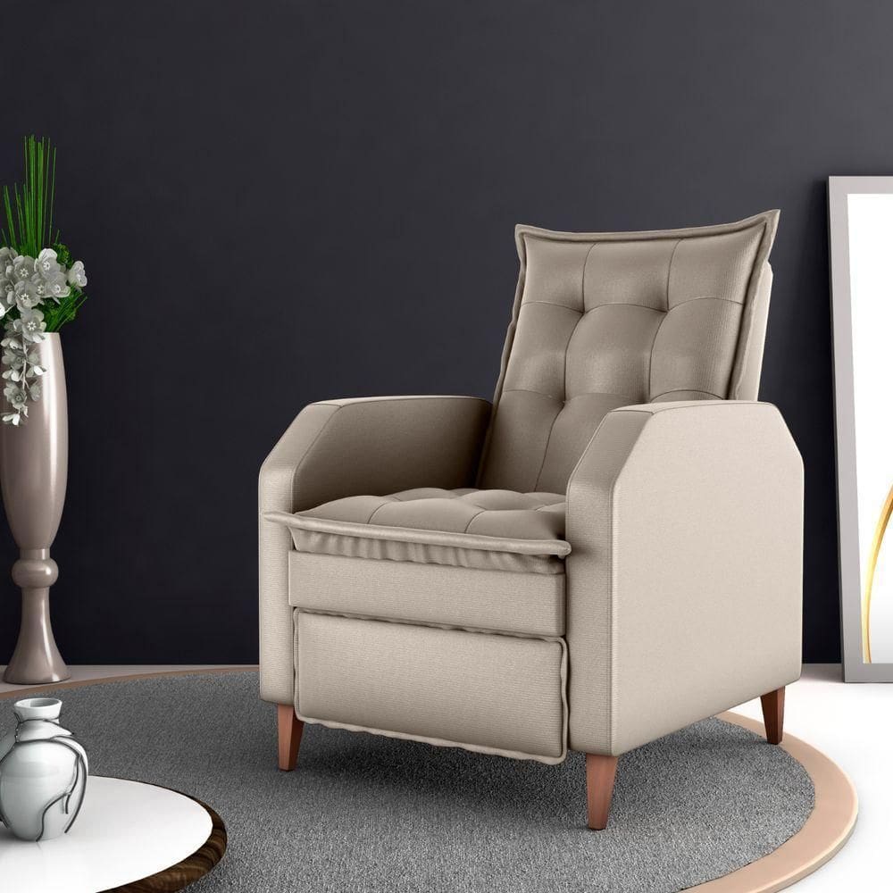 Poltrona Reclinável Alef Veludo Turkey Cappuccino