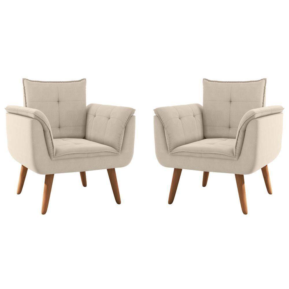 Conjunto Poltrona Para Sala De Recepção Silveiras Inca Areia