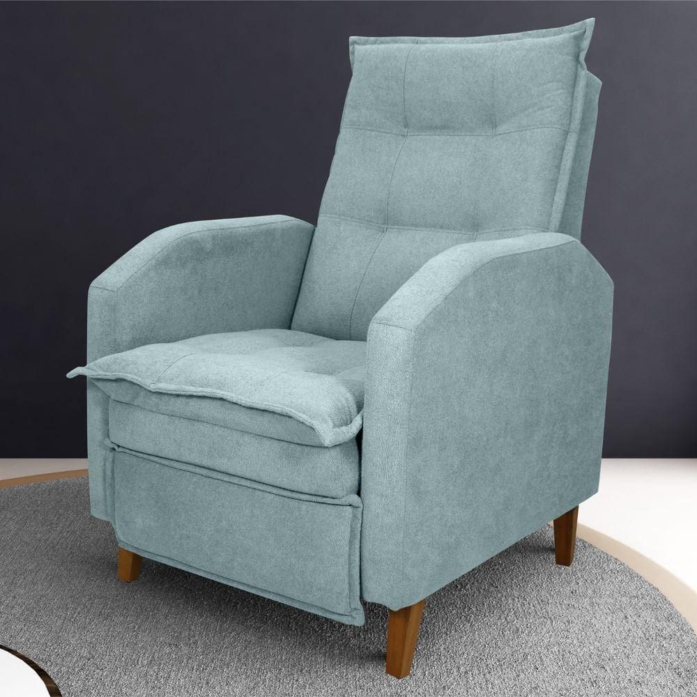 Poltrona Reclinável Alef Boucle Azul