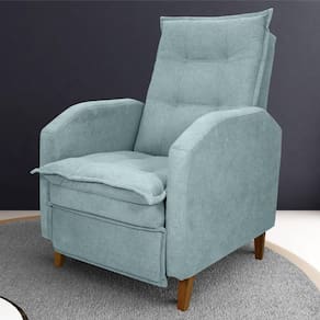 Poltrona Reclinável Alef Boucle Azul