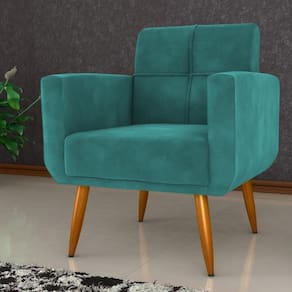 Poltrona Decorativa Para Sala Lages Veludo Verde Menta