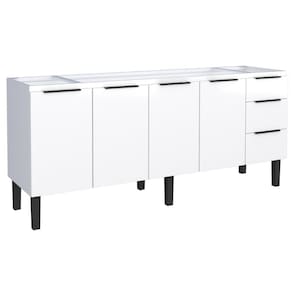 Gabinete De Cozinha Para Pia 4 Portas Coari Branco