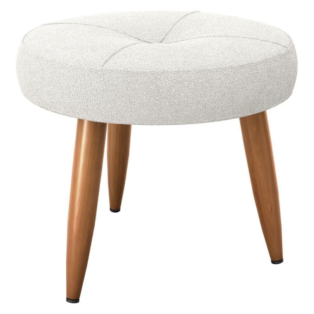 Puff Decorativa Redondo Veneza Boucle Azul