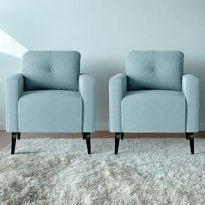 Jogo De Poltronas Decorativas Nina Boucle Azul