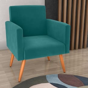Poltrona Decorativa Para Sala Pará Veludo Verde Menta