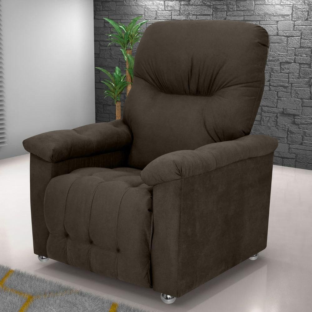 Poltrona Reclinável Saul Veludo Maserati Marrom