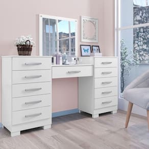 Conjunto De Cômoda E Penteadeira Salina Branco