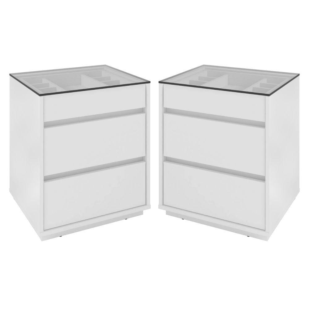 Conjunto De Mesas De Cabeceira Cuiabá Branco