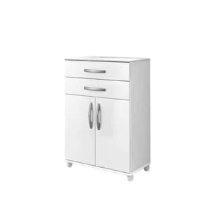 Balcão Mônaco 02 Portas 02 Gavetas Arte Móveis Branco
