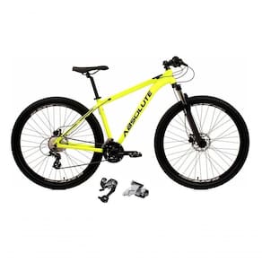 Bicicleta Aro 29 Absolute Nero 4 Cabos Internos 24v K7 Câmbios Shimano Amarelo Tam.19