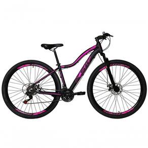 Bicicleta Feminina Aro 29 Ksw Mwza 24v Garfo Suspensão Mtb Preto-rosa 17