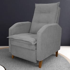 Poltrona Reclinável Alef Boucle Cinza