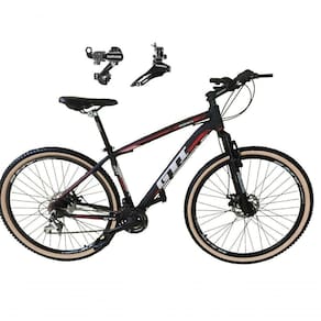 Bicicleta Aro 29 Gti Roma Alumínio 21v Câmbios Shimano Freio A Disco C- Pneu Faixa Bege Preto-vermelho 19