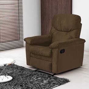 Poltrona Reclinável Para Sala De Estar Mel Veludo Light Cappuccino