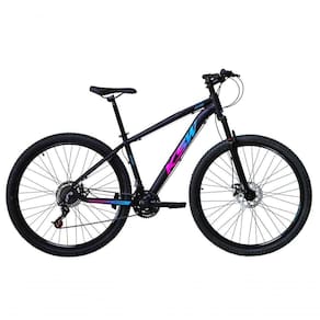 Bicicleta Aro 29 Ksw Xlt 24v Freio A Disco Suspensão Mountain Bike Alumínio Preto-pink-azul 19