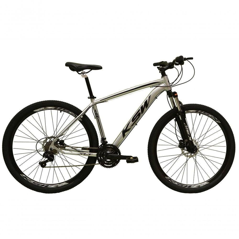 Bicicleta Aro 29 Ksw Xlt 24v Freio A Disco Suspensão Mountain Bike Alumínio Prata 17