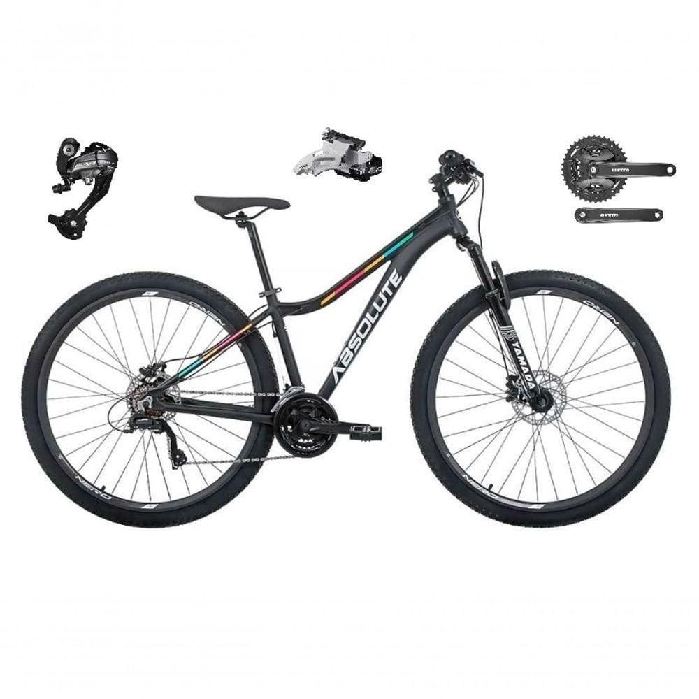 Bicicleta Aro 29 Absolute Mia 3 Feminina 27v Câmbios Shimano Altus Preto 16.6