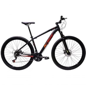 Bicicleta Aro 29 Ksw Xlt 24v Freio A Disco Suspensão Mountain Bike Alumínio Preto-vermelho-laranja 19