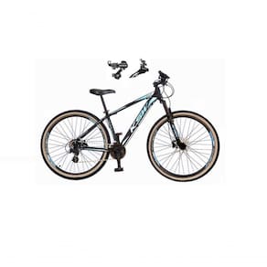 Bicicleta Aro 29 Ksw Xlt Alumínio 24v Câmbios Shimano Garfo Suspensão Pneu Faixa Bege Preto-azul 17