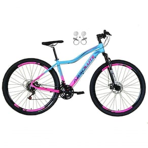 Bicicleta Feminina Aro 29 Absolute Hera 21v Alumínio Garfo Suspensão Azul-rosa 15