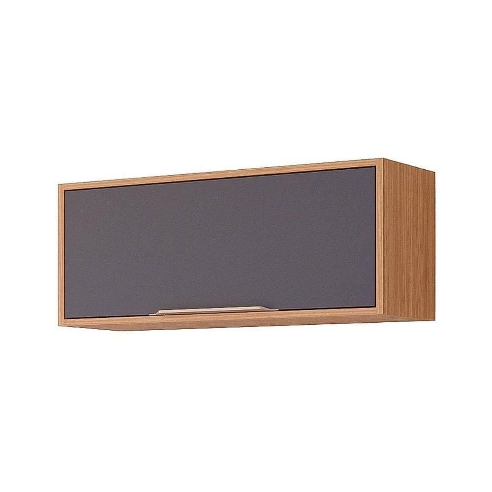 Armário Aéreo P/ Cozinha Esplendida Geladeira C/ 1 Portas Basculante 80cm Freijo/titanium - Mgm