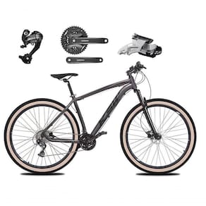 Bicicleta Aro 29 Ksw Xlt 27v Câmbios Shimano Altus Freios Hidráulicos Garfo Trava Pneu Faixa - Grafite Tam.19