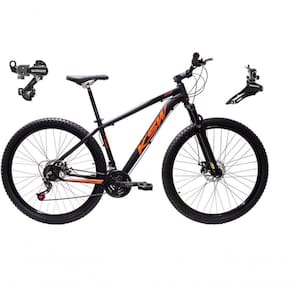 Bicicleta Aro 29 Ksw Xlt Alumínio 24v Câmbios Shimano Garfo Suspensão - Preto/laranja Tam.15