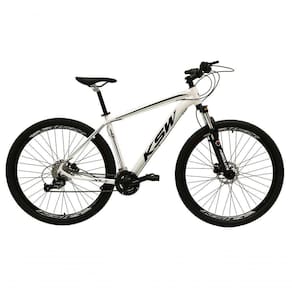 Bicicleta Aro 29 Ksw Xlt 27v Câmbios Shimano Altus Freios Hidráulicos Garfo Trava - Branco Tam.19