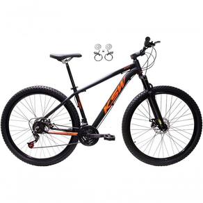 Bicicleta Aro 29 Ksw Xlt 24v Freios Disco Hidráulicos Garfo Suspensão - Preto/laranja Tam.15