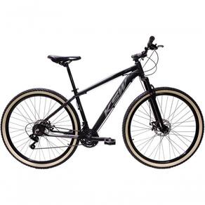 Bicicleta Aro 29 Ksw Xlt 24v Freio A Disco Suspensão Mountain Bike Alumínio - Preto-prata Tam.19