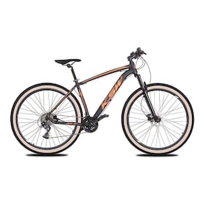 Bicicleta Aro 29 Ksw Xlt 24v K7 Câmbios Shimano Freio Hidráulico Garfo Trava Pneu Faixa - Preto/laranja Tam.19