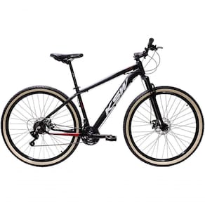 Bicicleta Aro 29 Ksw Xlt 24v Freio A Disco Suspensão Mountain Bike - Preto-vermelho-branco Tam.17