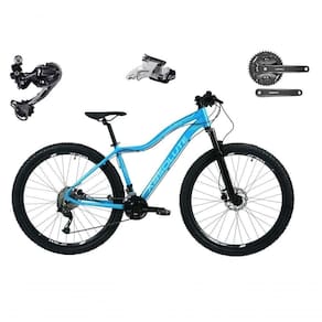 Bicicleta Aro 29 Absolute Hera Feminina Shimano Deore E Altus 27v Hidráulicos Garfo Trava - Azul Tam.17