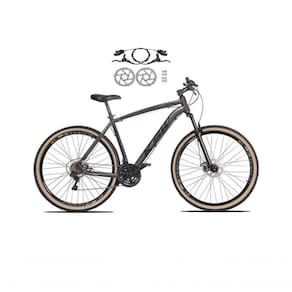 Bicicleta Aro 29 Ksw Xlt 24v Freios Disco Hidráulicos Garfo Suspensão Pneu Faixa - Grafite Tam.15