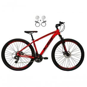 Bicicleta Aro 29 Ksw Xlt 24v Freios Disco Hidráulicos Garfo Suspensão - Vermelho Tam.15