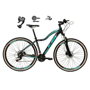 Bicicleta Feminina Aro 29 Ksw Mwza 27v Shimano Altus Freios Hidráulicos Pneu Bege - Preto-rosa Tam.15