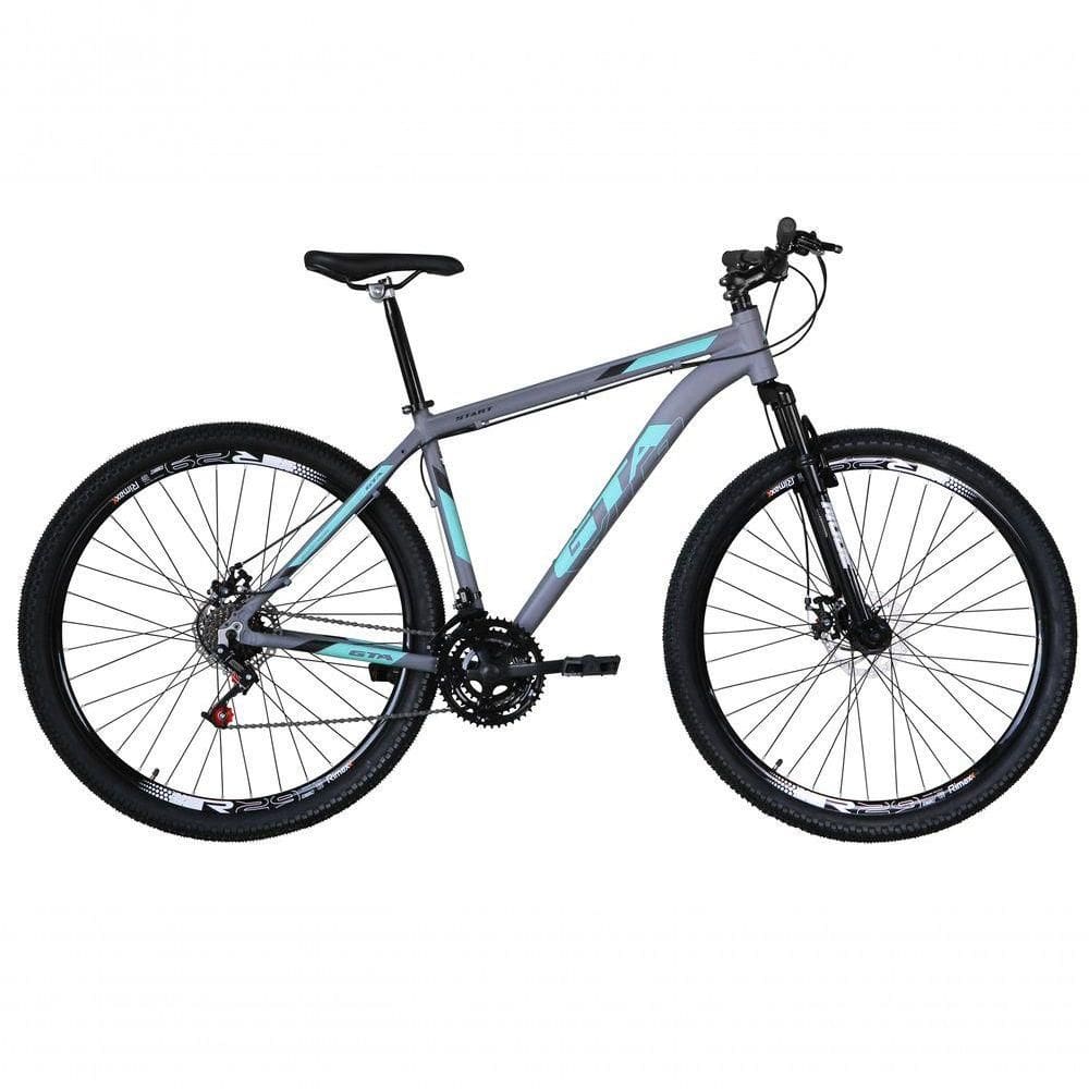 Bicicleta Aro 29 Gta Start Alumínio 27v K7 Freio Disco Mecânico Garfo Suspensão - Cinza Tam.17