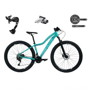 Bicicleta Aro 29 Absolute Hera Feminina Shimano Alívio E Altus 27v F/hidráulicos Garfo Trava - Verde Tam.17