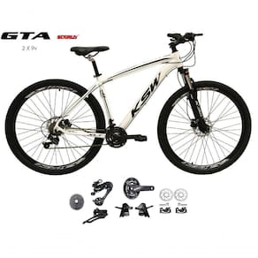 Bicicleta Aro 29 Ksw Xlt Kit 2x9 Gta Sunrun Freio Disco K7 11/36 Pedivela 24/38d Garfo Com Trava - Branco Tam.19