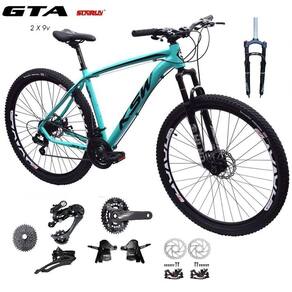 Bicicleta Aro 29 Ksw Xlt Kit 2x9 Gta Sunrun Freio Disco K7 11/36 Pedivela 24/38d Garfo Com Trava - Azul Tam.17