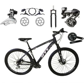 Bicicleta Aro 29 Gti Roma Câmbios Shimano Altus 24v K7 Freios Hidráulicos Garfo Trava - Preto/cinza Tam.17