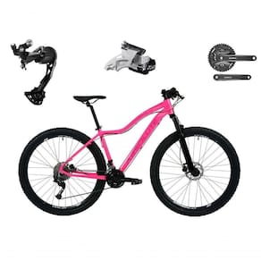 Bicicleta Aro 29 Absolute Hera Feminina Shimano Alívio E Altus 27v F/hidráulicos Garfo Trava - Rosa Tam.15