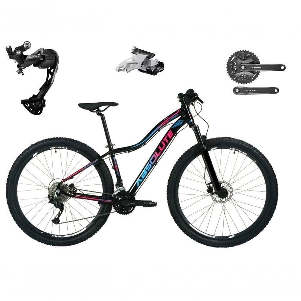Bicicleta Aro 29 Absolute Hera Feminina Shimano Alívio E Altus 27v F/hidráulicos Garfo Trava - Preto Tam.17