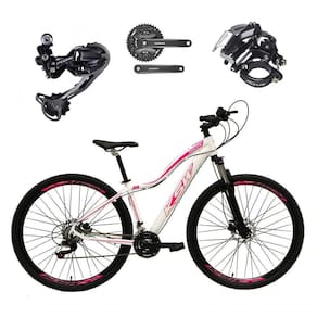 Bicicleta Aro 29 Ksw Mwza Feminina Câmbio Deore E Altus 27v F/hidráulicos Garfo Trava - Branco/rosa Tam.17