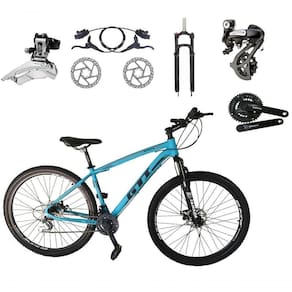 Bicicleta Aro 29 Gti Roma Câmbios Shimano Altus 24v K7 Freios Hidráulicos Garfo Trava - Azul Tam.19