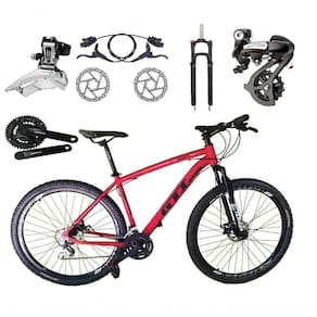 Bicicleta Aro 29 Gti Roma Câmbios Shimano Altus 24v K7 Freios Hidráulicos Garfo Trava - Vermelho Tam.21