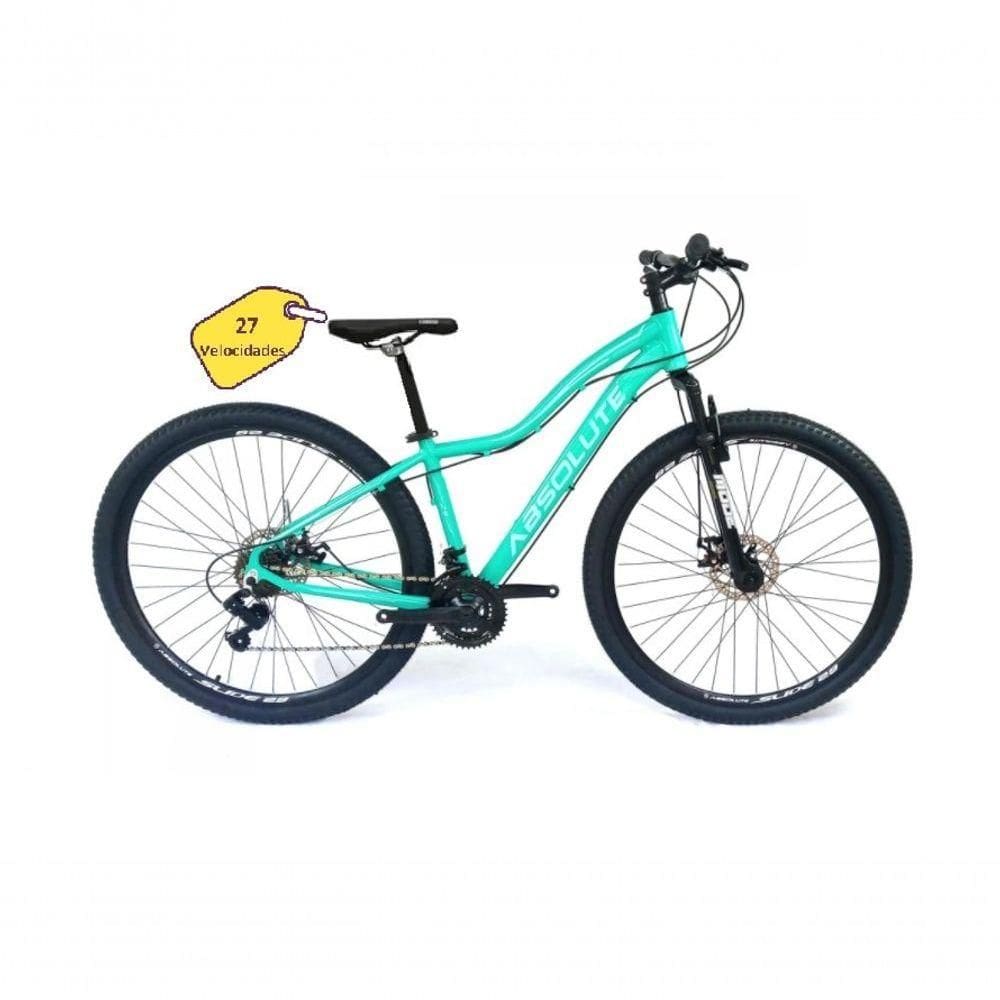 Bicicleta Aro 29 Absolute Hera Feminina Shimano 24v K7 Freio A Disco Hidráulico Garfo Com Trava - Verde Tam.15